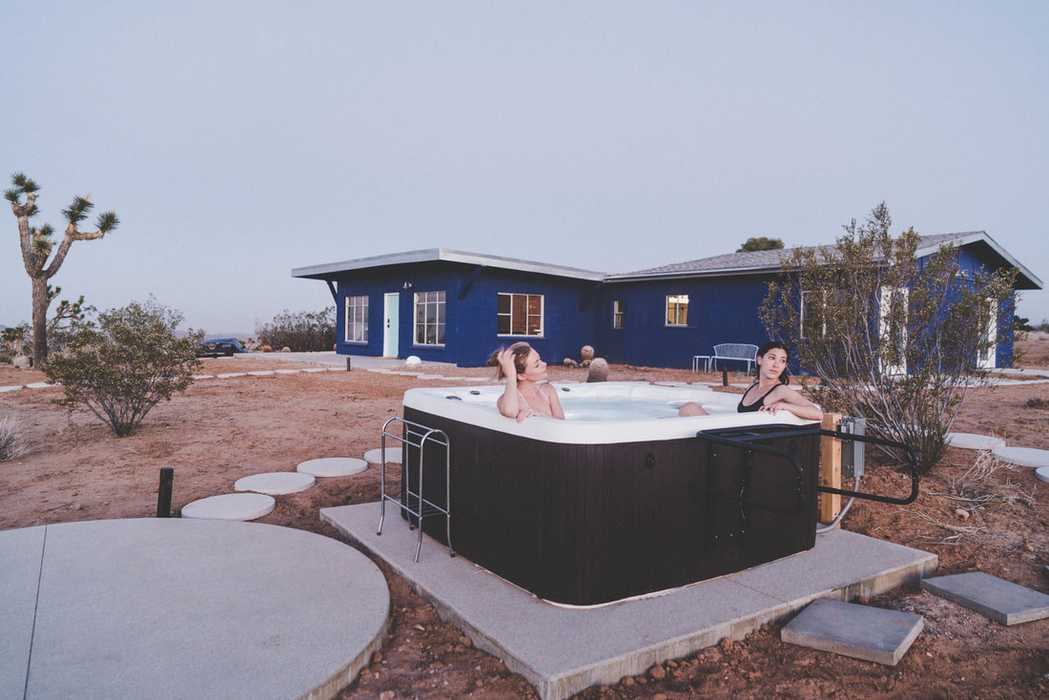 Hot Tub in Front of House
